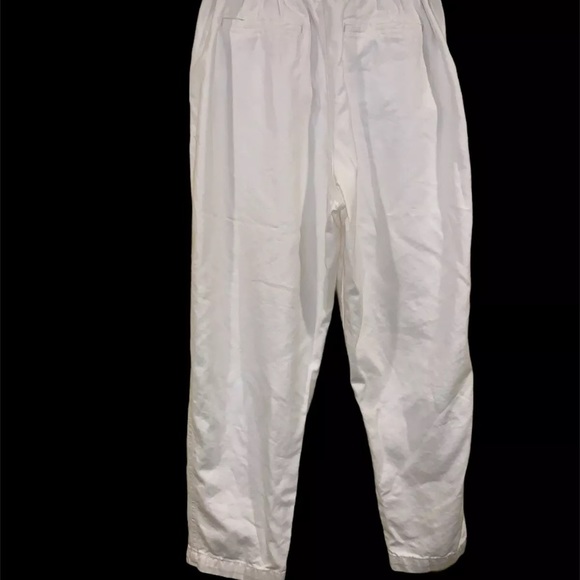 Free People Womens White Margate Pleated Trousers Pants M - Picture 2 of 9